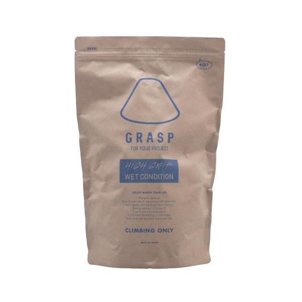 【商品名】ハイグリップウェットコンディション【ブランド】GRASP/グラスプ【内容量】400gクライミング　ボルダリング用　チョーク(滑り止め)グラスプシリーズの一番人気！！ウェットは手に乗りがよく手汗が多めの人用に開発されたチョークです。...