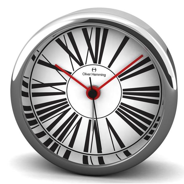Oliver Hemming アナログ置時計 Stainless Steel Desire Alarm Clock - HX80S2W