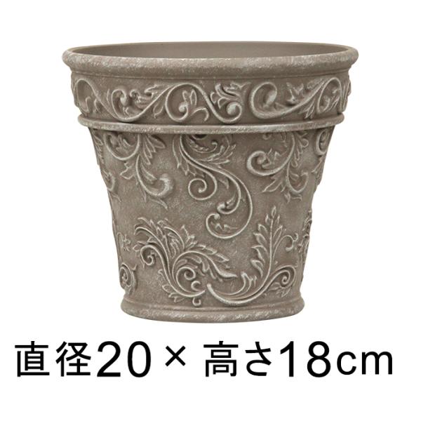 直径20cm　高さ18cm　口径18cm底直径12cm　内高さ17cm　内底直径11cm重さ ： 約 0.4kg容量 ： 約 3リットル 底穴 ： 有色 ： ダークブラウン系