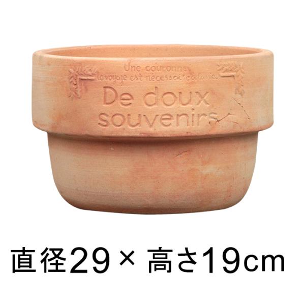 訳あり 植木鉢 おしゃれ 厚リム 丸 中深型 HM 白粉 素焼き鉢 テラコッタ 鉢 29cm 7リットル
