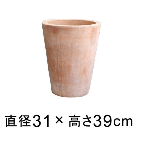 訳あり シンプル丸深型 素焼き鉢 テラコッタ 植木鉢　小　31cm 17リットル おしゃれ [of30]