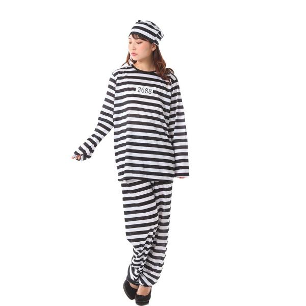 囚人服 囚人 コスプレ 衣装 メンズ レディース コスチューム 男 女 長袖 ハロウィン Buyee 日本代购平台 产品购物网站大全 Buyee一站式代购 Bot Online