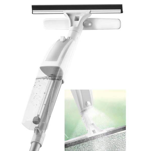 ガラス クリーナー 窓 水拭き 窓拭き スクイジー 両面 窓ガラス 掃除 ワイパー 窓掃除 スクレーパー 便利 ガラスクリーナー スプレー 簡単【 バケツいらずで快適 】手を汚さずにクリーニングができるスプレー付きの多機能スクイジーです。効...