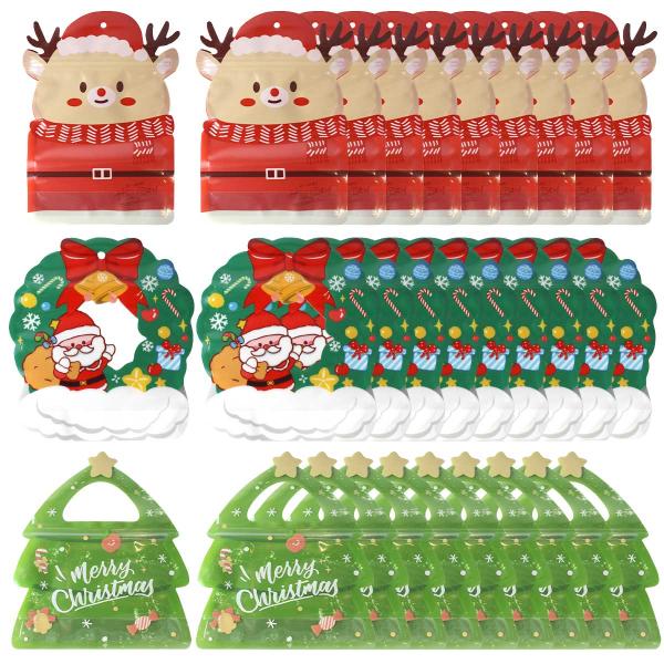 クリスマス お菓子 袋 30枚セット ギフト プレゼント クリスマスプレゼント ラッピング セット【 嬉しい3種類セット 】キュートなサンタやトナカイなどの3デザインのお得なセット♪子供たちの集まるパーティーに大活躍です。【 1種類10枚入...