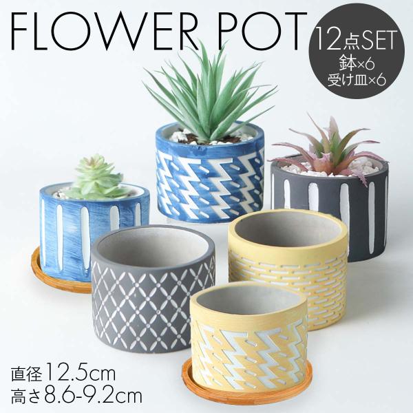 【 6点セット 】 植木鉢 おしゃれ プランター 多肉植物 鉢 植木鉢 小さい 観葉植物 鉢 深型 2号 3号 4号 セメント鉢 サボテン 鉢植え 小型 寄せ植え【 嬉しい6点セット 】多肉植物にぴったり。デザイン性と実用性を兼ね備えた植木...