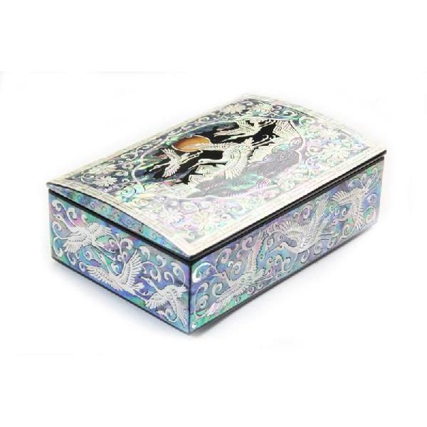 螺鈿 らでん 鶴 つる 海 花 宝石箱 伝統工芸美術品 高級 螺鈿 らでん 鶴 つる 海 花 宝石箱 伝統工芸美術品 高級