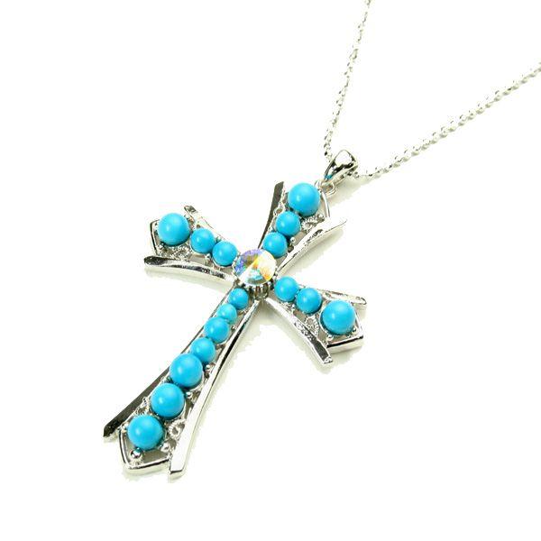 SWAROVSKI（スワロフスキー） ターコイズブルーが爽やかなクロス 