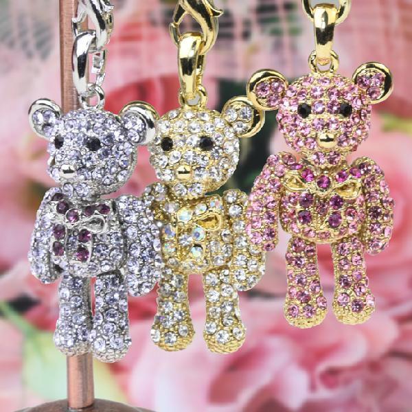 SWAROVSKI 携帯ストラップ ベアー くまさん リボンつき ゴールド SWAROVSKI 携帯ストラップ ベアー くまさん リボンつき ゴールド