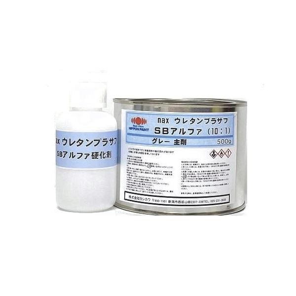 主剤と硬化剤の２液タイプのウレタンプラサフです。小分けセットです。乾燥が早く、高い研磨性です。スポット補修に最適です。【同等品】関西ペイント「ＳＵウレタンプラサフ２エコ」、日本ペイント「ウレタンプラサフＳＢアルファ」