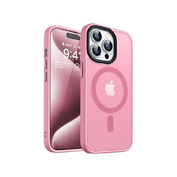 CANSHN 磁気デザイン iPhone 15 Pro用ケース Magsafe対応 半透明マット