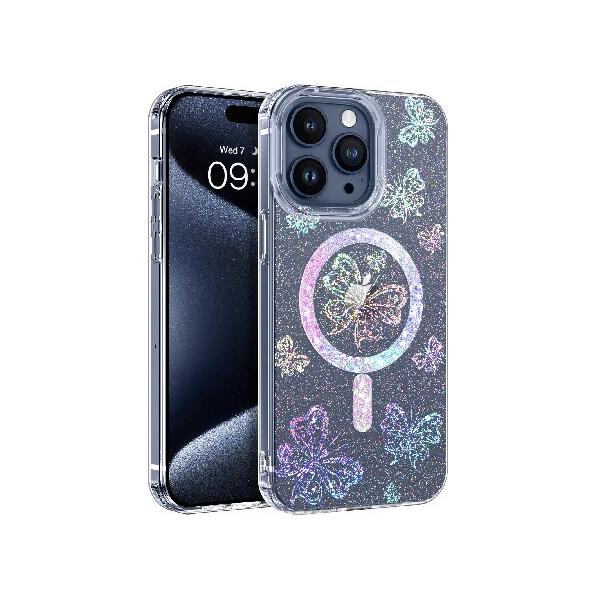 GUAGUA iPhone 15 Pro Max用 マグネットケース Magsafe対応 クリア