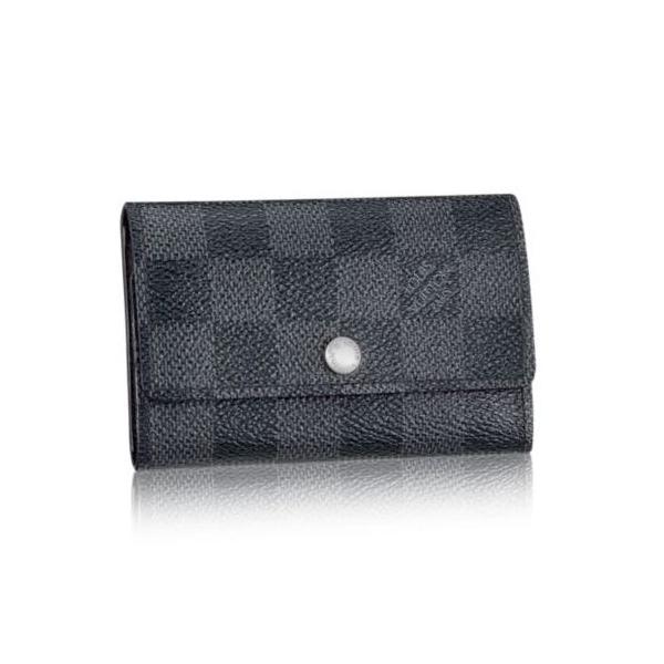 Louis Vuitton M62706 Key ring LV Dragonne line Damier Graphite Canvas  Leather