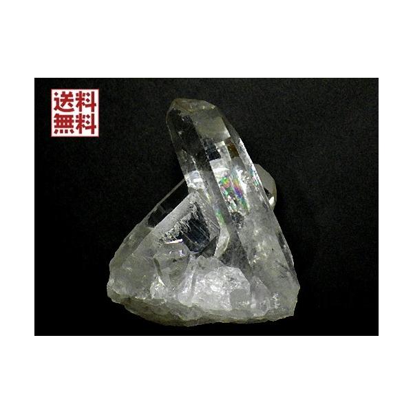虹入り水晶クラスター 高品質 レインボークォーツ 石英原石 Crystal