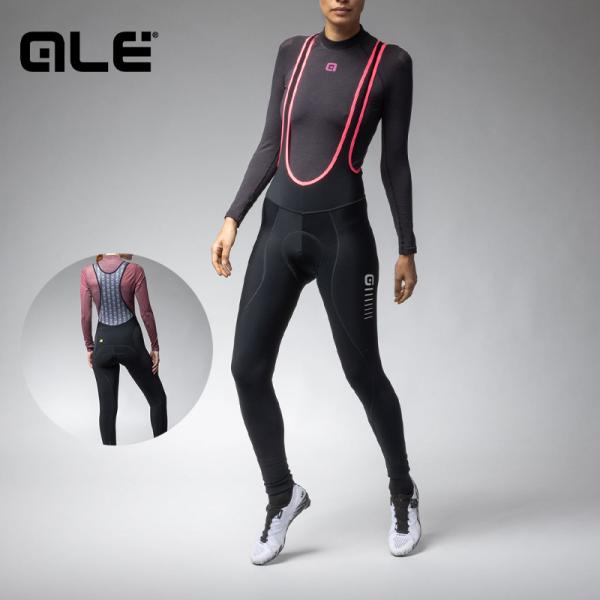 ALE(アレ)サイクルタイツ ビブタイツ 冬 レディース ビブ ロングタイツ