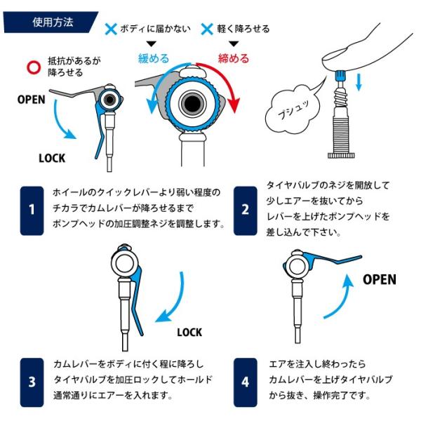あすつく】GORIX ゴリックス 自転車 空気入れ ポンプヘッド 横型 