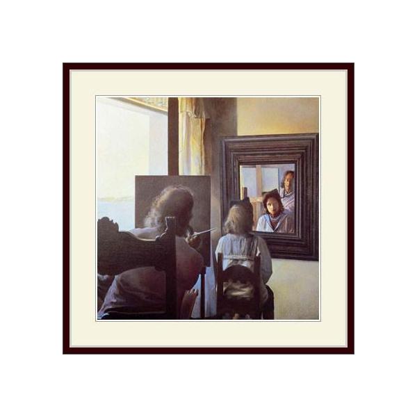 ダリ 絵画  額 立体 フォトフレーム 複製画・額縁付き・ダリ・「立体鏡的絵画の中のダリとガラ」 : グー