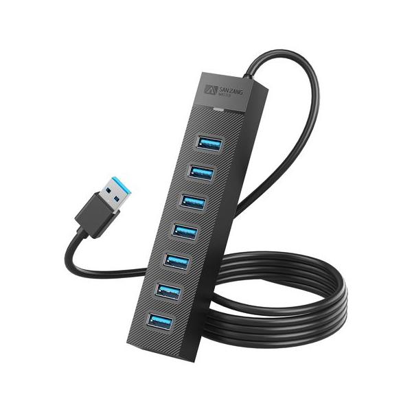 他サイト： SANZANGMASTERUSBハブ3.07ポート100CMケーブル5Gbps高速転送USB3.0ハブノートPC対応USBポート増設軽量5V/3A電源供給Type-Cポートの商品画像