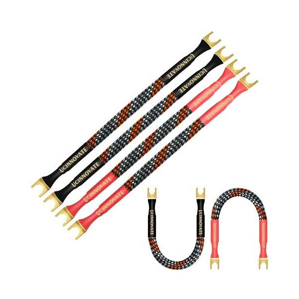 4本19cmスピーカージャンパーケーブルHIFIスピーカーケーブル24k