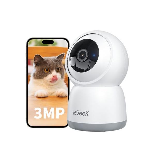ペットカメラ、iPhone対応、監視カメラ、ieGeek ネットワークカメラ、屋 ieGeek見守りカメラペットカメラiphone対応可上下自動追尾レンズのオフ