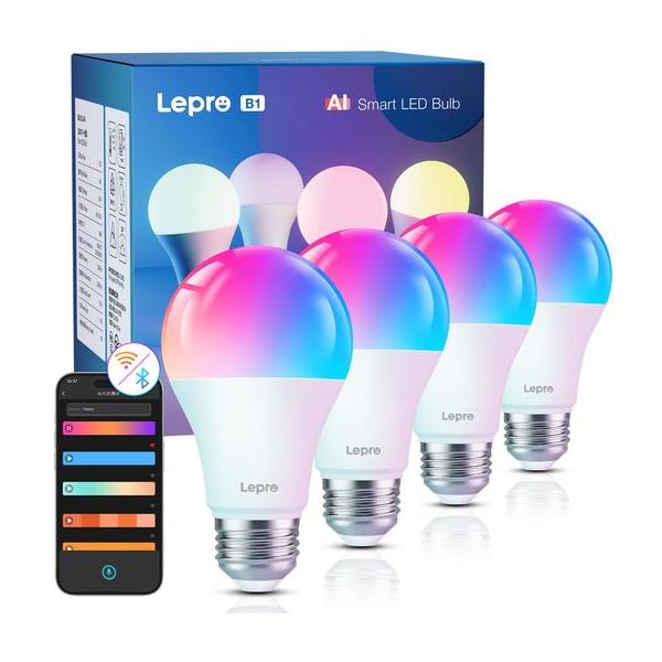 他サイト： LeproAIスマート電球B1lede2660W形4個Alexa対応Wi-Fi電球音楽連動806lmスマートの商品画像