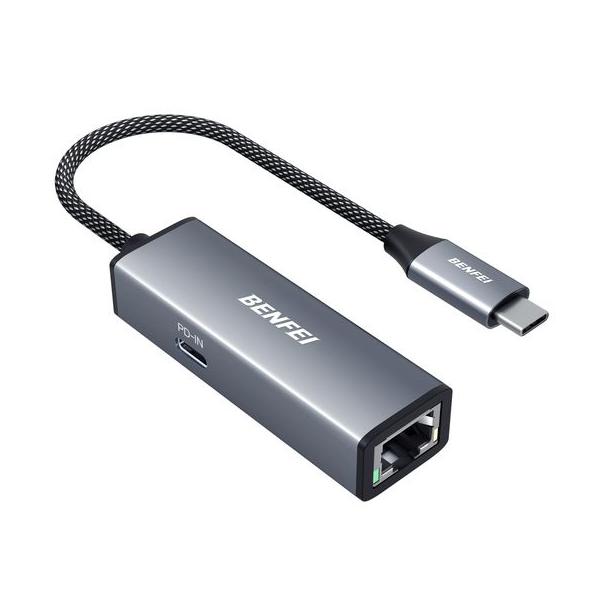 他サイト： BENFEIUSB-Cギガビットイーサネットアダプター|100W高速充電対応|Thunderbolt3/4互換|RJ45LANポート搭載|iPhone15Pro/Max・MacBoの商品画像