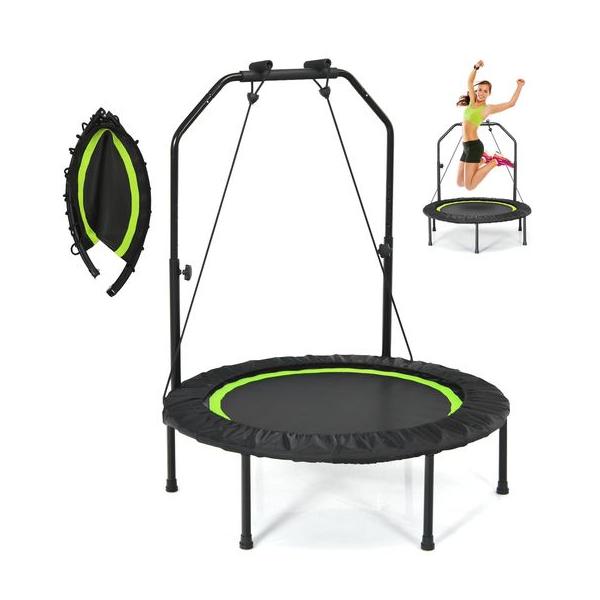 GYMAXトランポリン大人用子供用手摺付き大型直径102cm耐荷重150kg6本脚