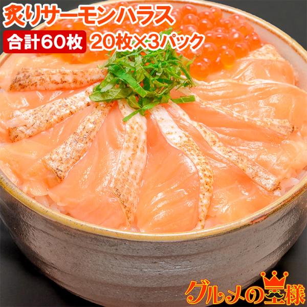 お中元 炙りトロサーモンハラス 寿司ネタ用炙りトロサーモンスライス 160g 20枚入り×3パック
