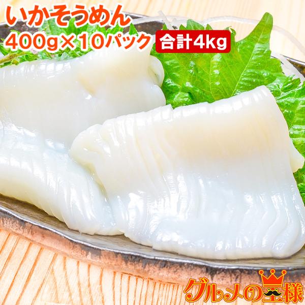 お中元 国産 いかそうめん イカソーメン 合計4kg 400g×10パック スルメイカ いか イカ 烏賊