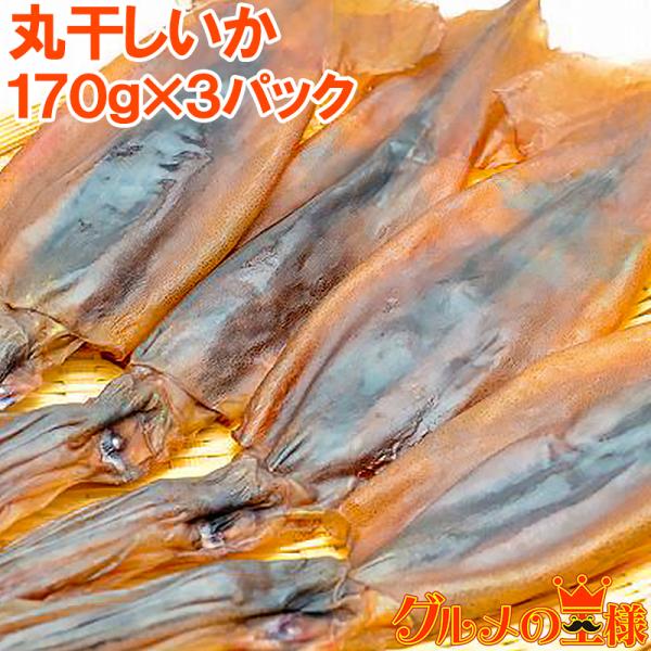 お中元 丸干しいか 合計510g前後 170g前後 3〜5杯×3パック イカワタ入り いか イカ スルメイカ