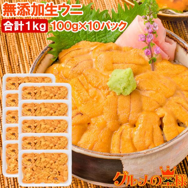 うに＜冷凍生うに100g×10パック＞うに丼約20杯分【うに ウニ うにパスタ うにスパゲッティ うに軍艦 うに丼 ウニ丼】【いちご煮 海鮮丼 手巻き寿司 寿司ねた 軍艦巻き 築地市場 レシピ ギフト】【商品名】冷凍うに（生食用・お刺身・寿...