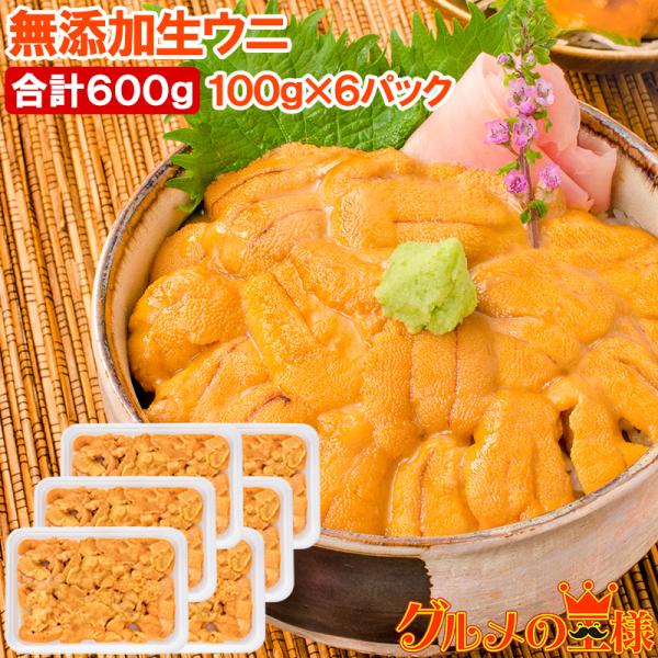 【送料無料】うに＜冷凍生うに100g×6パック＞うに丼約12杯分【うに ウニ うにパスタ うにスパゲッティ うに軍艦 うに丼 ウニ丼】【いちご煮 海鮮丼 手巻き寿司 寿司ねた 軍艦巻き 築地市場 レシピ ギフト】【商品名】冷凍うに（生食用・...