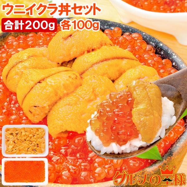 築地市場のウニイクラ丼セット 2杯分 無添加生ウニ100g＆いくら醤油漬け100g 海鮮丼で約2杯分 単品おせち 海鮮おせち