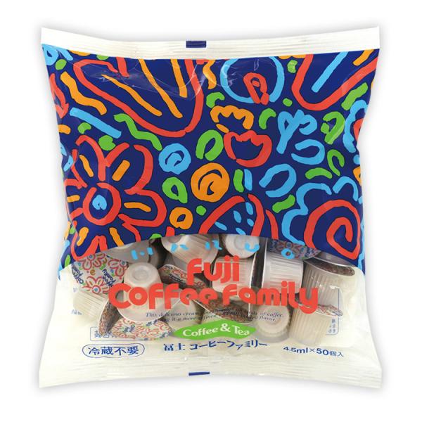 内容量：225ml（4.5ml×50個入）原材料名：植物油脂（国内製造）、砂糖、脱脂粉乳、デキストリン／カゼインNa、乳化剤（大豆由来）、pH調整剤、香料、安定剤（カラギナン）直射日光のあたる場所、高温の場所、0℃以下の場所での保存はさけて...