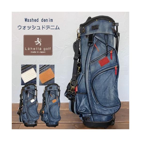 ラヘラゴルフ lahella golf ヴィンテージデニムスタンドキャディバッグ 8.5インチ 本体カラー/ネイビー(レザーカラー：3色) L511