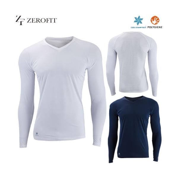 アイスメッシュ ICE MESH Vネック長袖 ゴルフ 夏用アンダーウェア 男女兼用 ZEROFIT イオンスポーツ