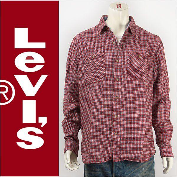 Levi LEVI’Sリーバイスチェック 長袖チェックシャツ メンズ Lサイズ