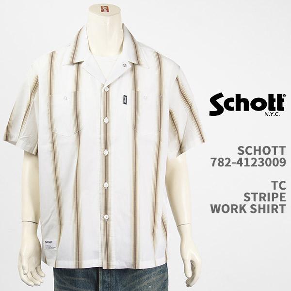 Schott N.Y.C ショット TC ストライプ ワークシャツ SCHOTT SS Schott N.Y.C ショット TC ストライプ ワークシャツ SCHOTT SS