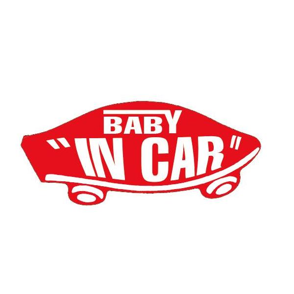 BABY IN CAR ステッカー レッド 赤 赤ちゃんが乗ってます ベビーインカー スケボー 車 シール パロディ VANS風