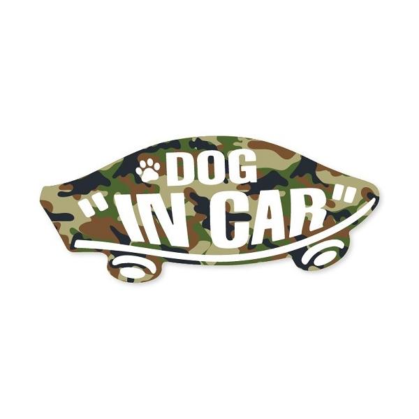 DOG IN CAR ステッカー 迷彩柄 カモフラージュ わんちゃんが乗ってます ドッグインカー ワンちゃん 犬 車 シール VANS風