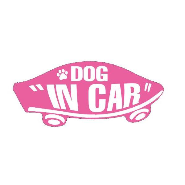 DOG IN CAR ステッカー ピンク わんちゃんが乗ってます ドッグインカー ワンちゃん 犬 車 シール VANS風