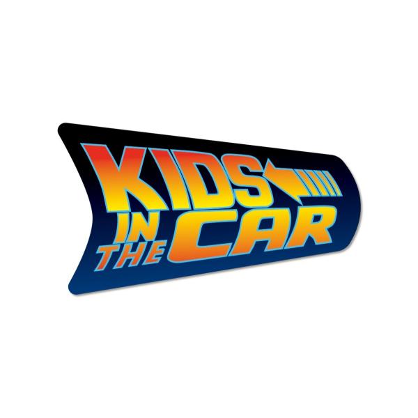 KIDS IN CAR ステッカー バックトゥザフューチャー風 子どもが乗ってます キッズインカー 車 シール 映画 パロディ