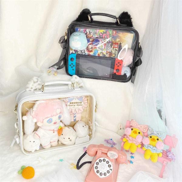 韓国 ネコ耳 萌え 痛バッグ ブラック可愛い ショルダーバッグ トートバッグオタク 缶バッチ Lolita ｃｍぬいぐるみ 通勤 通学 Dejapan Bid And Buy Japan With 0 Commission