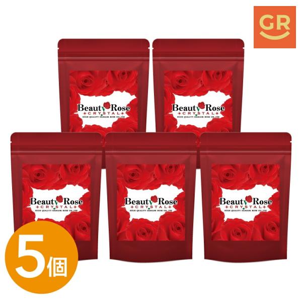 【公式｜5個セット】ビューティーローズクリスタル30粒 ローズサプリ 薔薇サプリ ブルガリア産ダマスクローズオイル100％使用 香料不使用