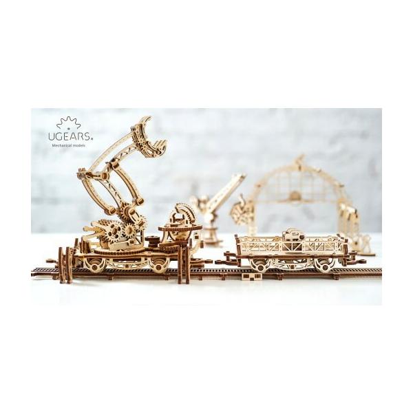UGears ���[���}�j�s�����[�^�[ 70032 Rail mounted manipulator   ���J�j�J���^�E���V���[�Y �R���N�^�u���@�B���f�� �m�� �E�b�h�p�Y�� 3D �H��L�b�g ���{�^ ���i�摜1