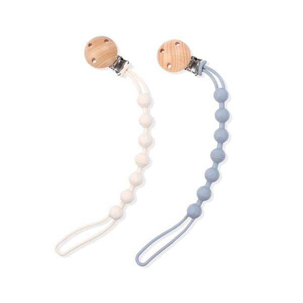 落ち着いたくすみカラーでおしゃれにママにおすすめストラップは食品グレードシリコンを使用天然木を使用したぬくもり感のある留め具どんな洋服やアイテムにも合わせやすい*ベビー＆マタニティ:授乳・食事:おしゃぶり・歯がため:おしゃぶりホルダー