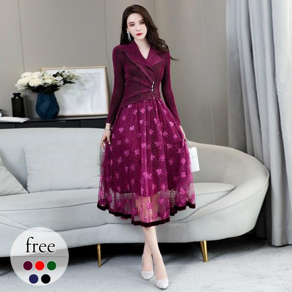 特売セール 長袖 着こなし 煌びやか 模様 可愛い Emc68 個性的 ワンピース ワイン レディース レッド ブラック ネイビー グリーン エレガント ゆったり かわいい Fzasf2 安い 店 Charoenkit Co Th