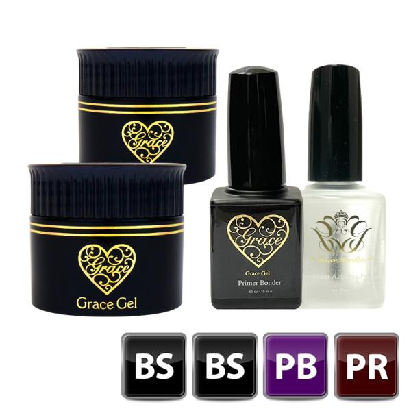 商品詳細商品名 ベース2個+アシッドレスプライマー+プライマーボンダーセットセット内容 グレースジェルベース 15ml×2グレースジェル　プライマーボンダー15ml×1プレミアムアシッドレスプライマー15ml×1使用上の注意 ▼グレースジェ...