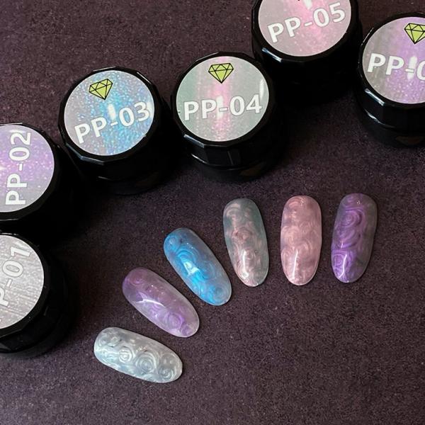 商品名：ラブリーオーロラパールジェル種　類：PP-01〜PP-12サイズ：4ml商品説明：微粒子偏光オーロラパールの入ったカラージェル。発売元：株式会社グレースガーデン（0120-102828）商品区：雑貨