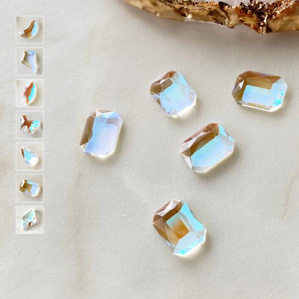 商品名：クリスタルオーロラストーン種類：ムーン4mmx8mm/ダイヤ5mmx8mm/アーモンド4mmx8mm/リボン5.5mmx7mm/ティアドロップ4mmx8mm/レクタングル4mmx6mm/レクタングル6mmx8mm/ダイヤ 6mmx8...