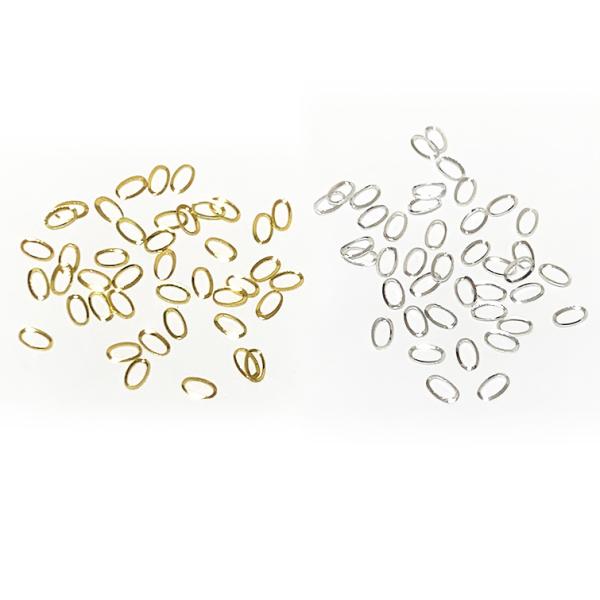 【在庫限り】【ゆうパケット対象商品】オーバルフレーム 2x4mm　3x5mm　ゴールド　シルバー【C70】